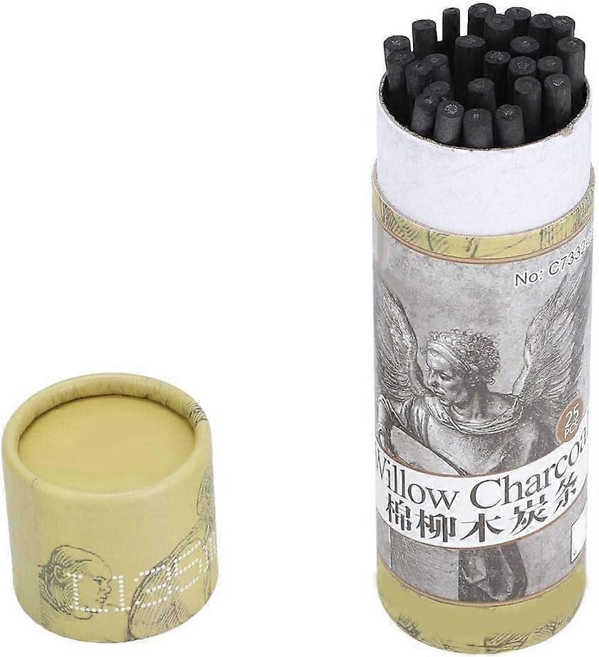 Charcoal Pencil - 25pcs Willow Charcoal Sticks Sketching Pencil Set, Drawing Smooth Charcoal BarSketch Pencil Easy to Color(7332)