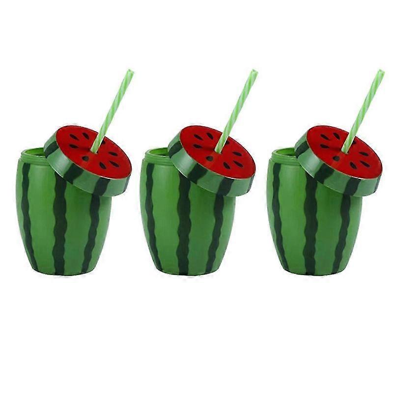 كوب على شكل بطيخ مع غطاء ، كوب عصير ، كوب شرب مع قش ، كوب حفلة لطيف