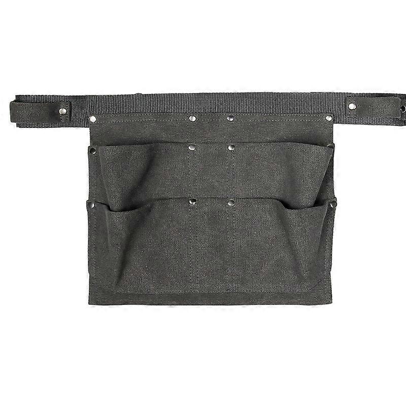 Professional Heavy Duty Waxed Canvas Multi Pocket Tool Belt Bag