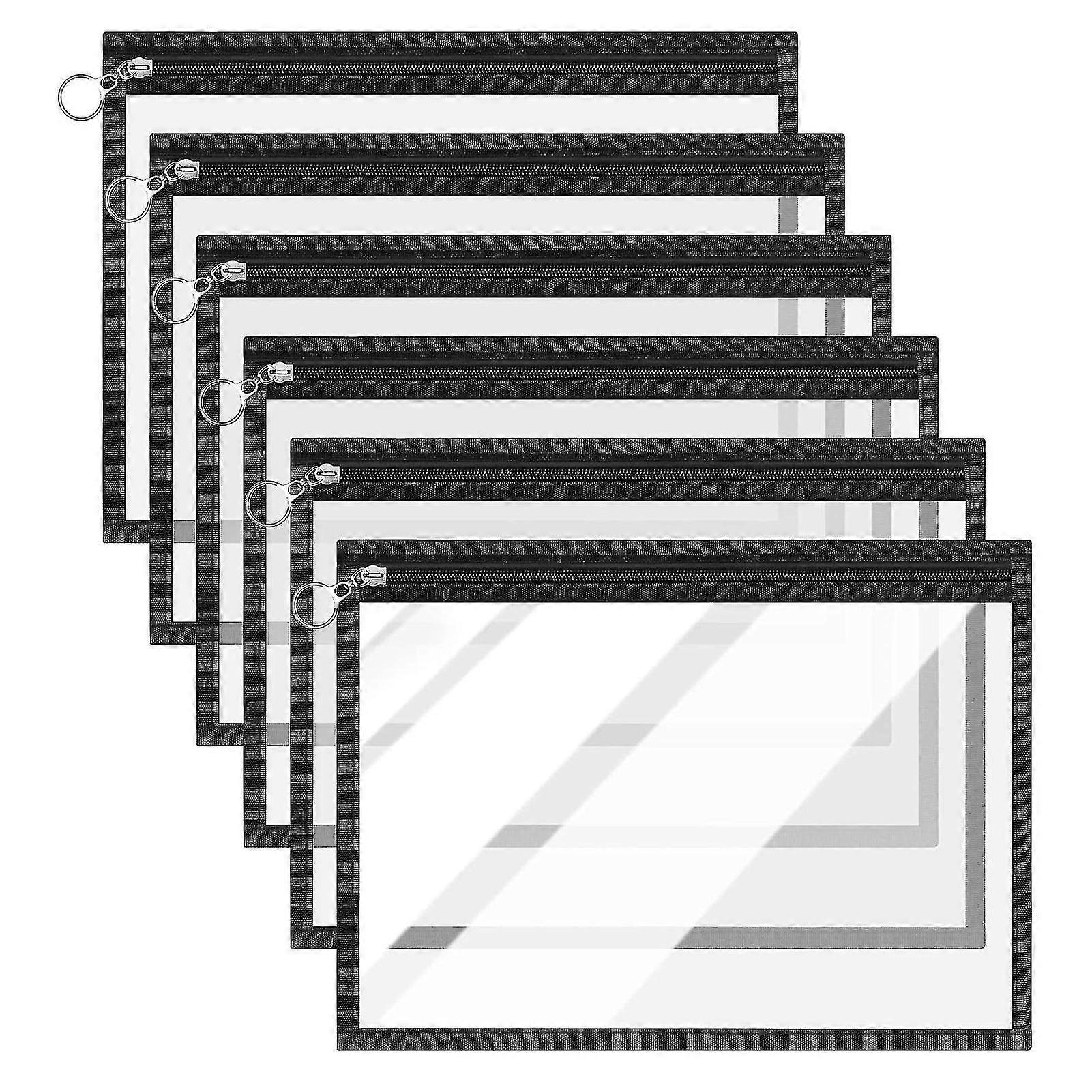 6pcs Clear Pencil Zipper Pouch Lightweight Durable Pouch For Smaller Notebook Keychains