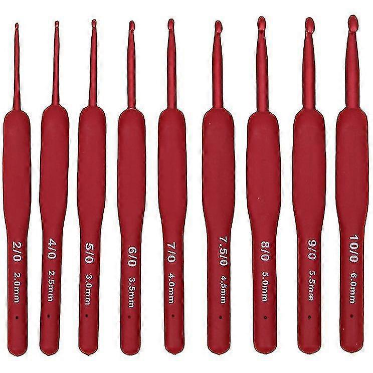 Tulip Etimo Red Crochet Hook With Comfort Grip Smooth Hook Tip Easy Grip 15 Sizes (3.5) 1 Pack
