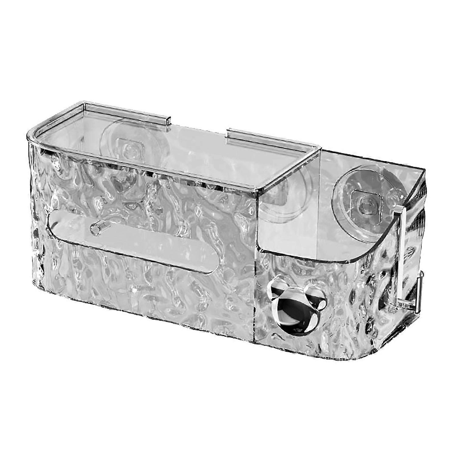Clear Shower Caddy Tissue Box Holder Large Capacity Smooth Texture Paper Dispenser Wet Wipes Storage