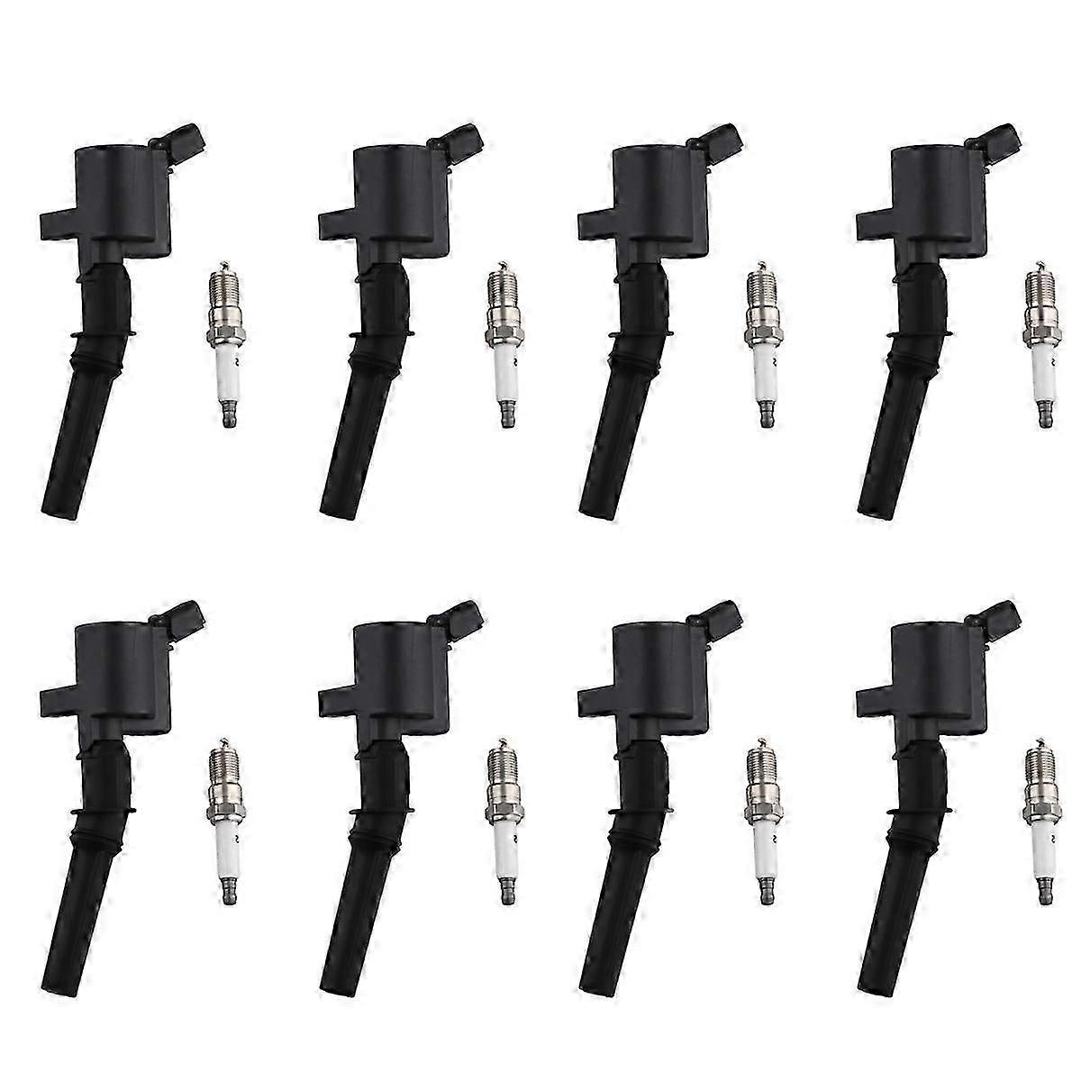 8 Ignition Coil + Spark Plug Fit For Navigator 4.6l Dg508