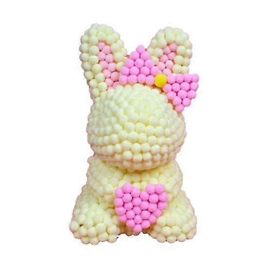 DIY Material Kit Soft Push Ball Cartoon Bunny Shape Craft Making Pom Pom Art Hairball Different Colors Boy Girl Home School Classroom DIY Craft