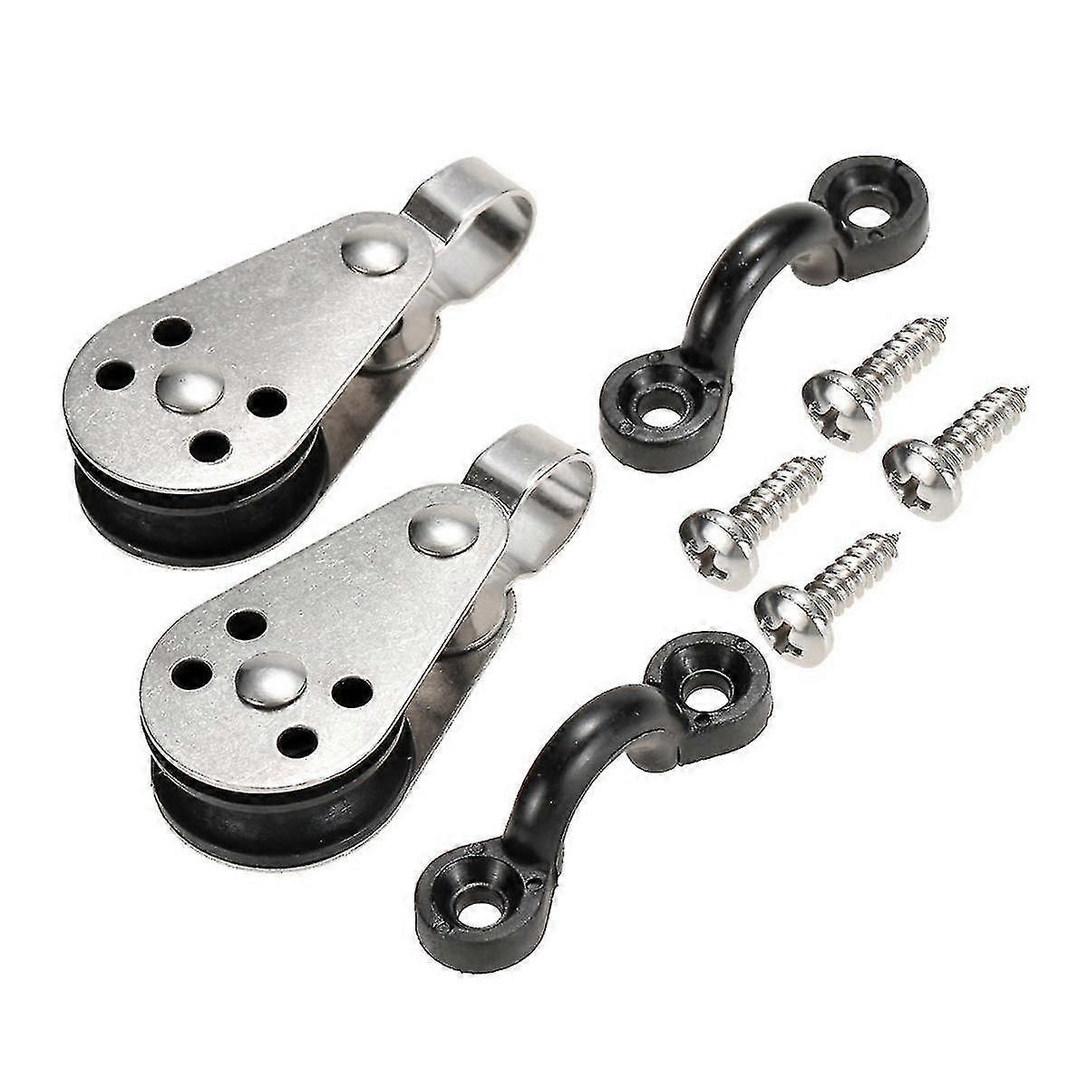 Stainless Steel Pulley C Type Buckle Durable Screw Kayak Handle Hook For Kayak Yacht Home Canoe1 Set