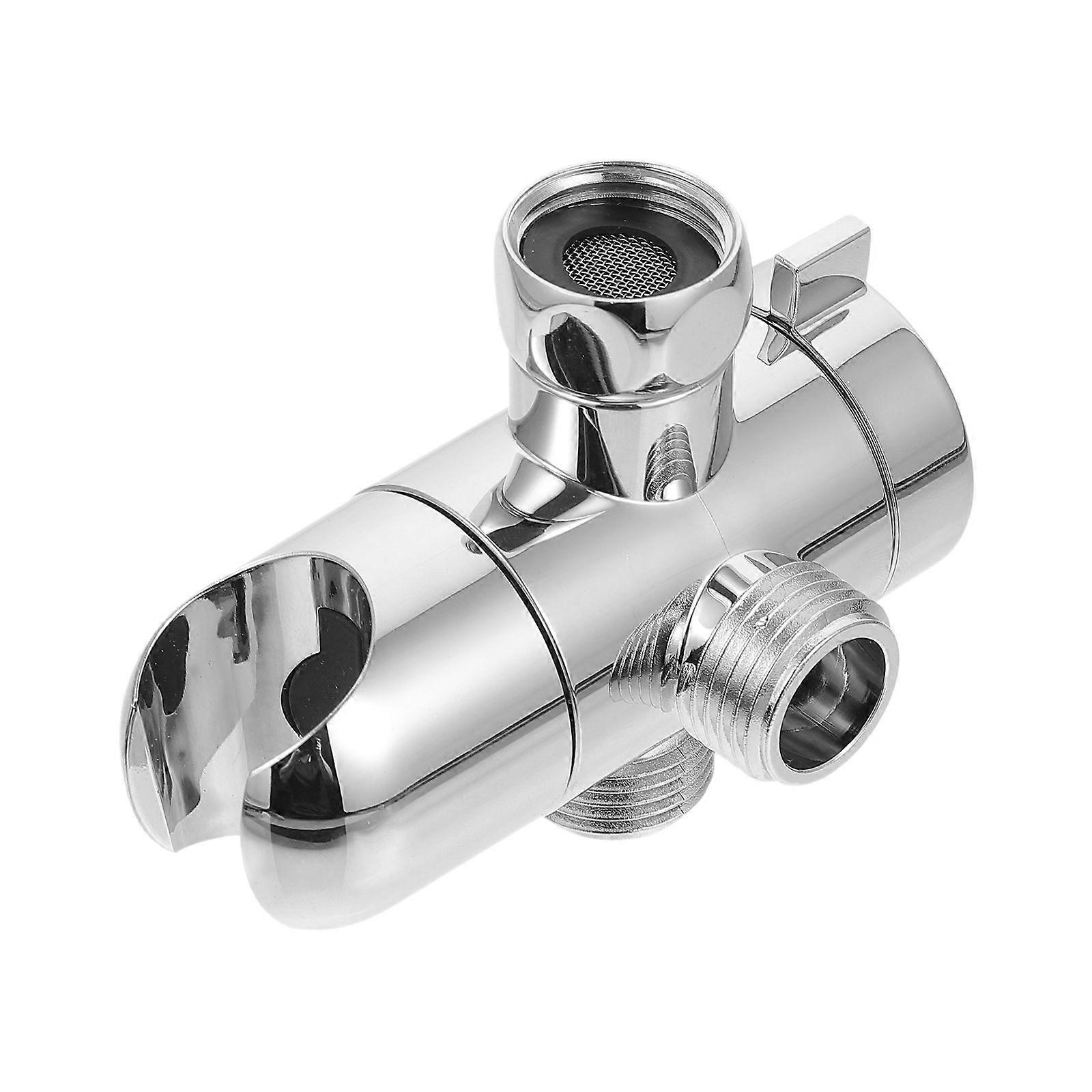 1Pc Practical Bathroom Three-way Socket Water Divider Adapter (Silver)