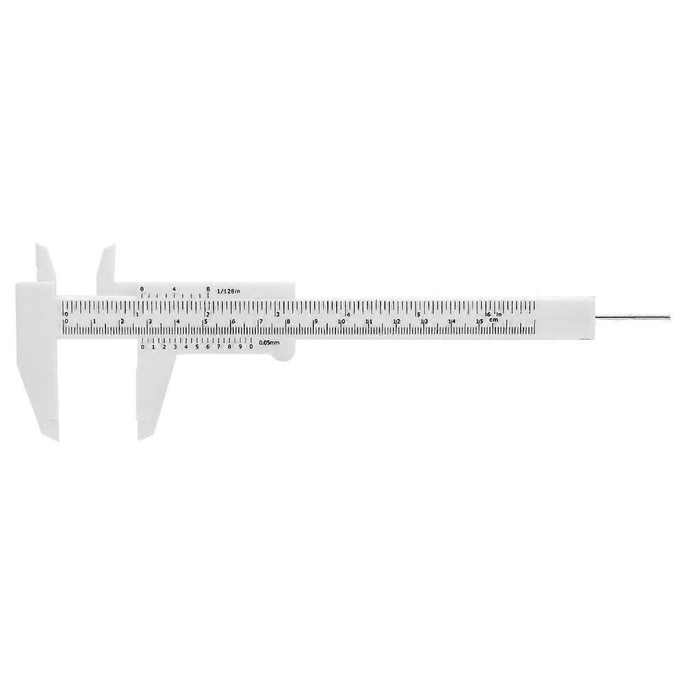 150mm High Accuracy Plastic Double Rule Scale Vernier Caliper Measuring Tool 0.5mm(White)