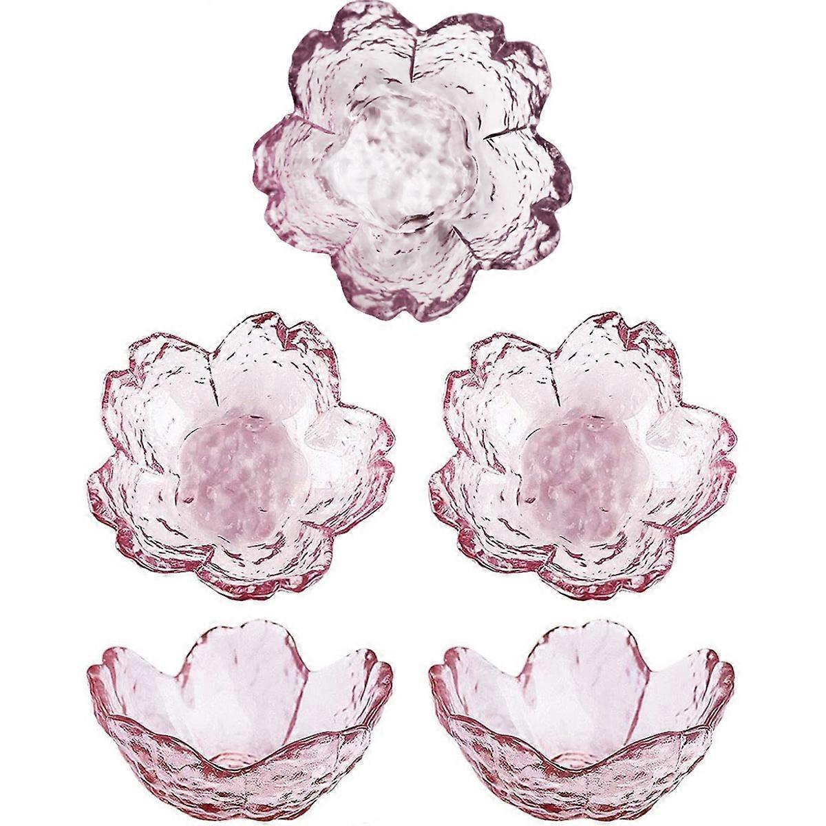 5PCS玻璃樱花形调味菜开胃菜