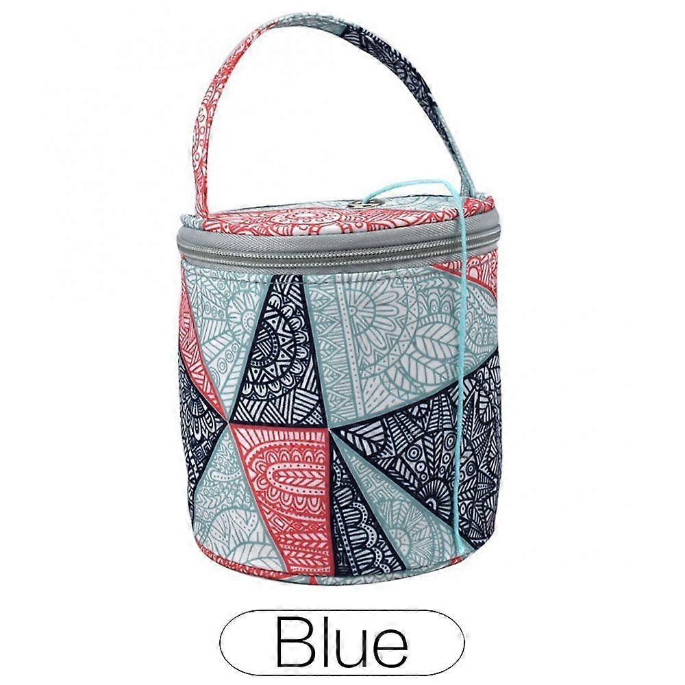 1Pcs Short Wool Storage Bag Crochet Tool Portable Bag Round Yarn Holder Crochet Hook Bags for Yarns Carrying Projects Knitting Needles