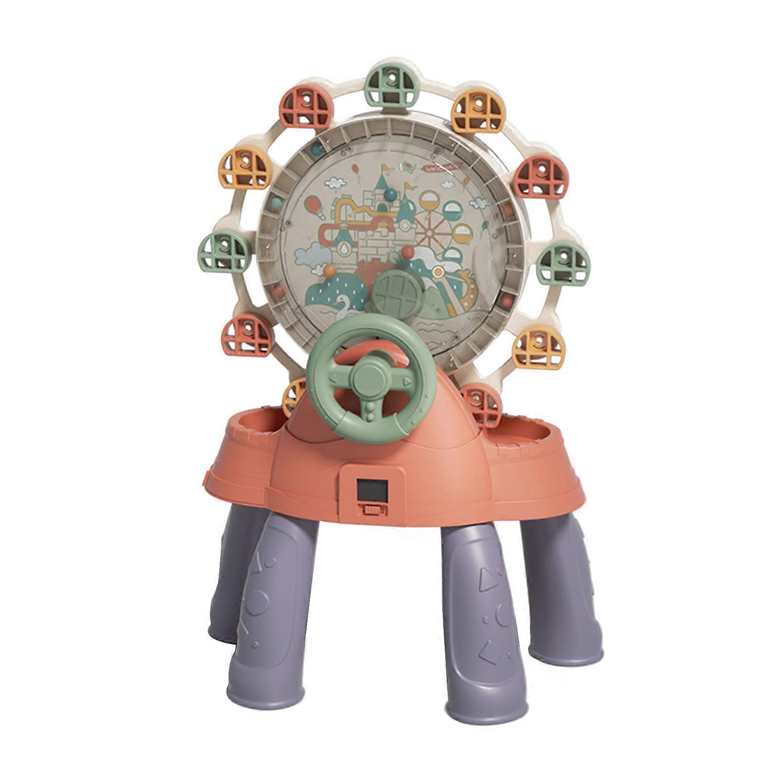 Automatic Ball Catcher Ferris-Wheel Machine Electric Game Board Toy Desktop Game Machine Family Entertainment Game Toy pink with table legs