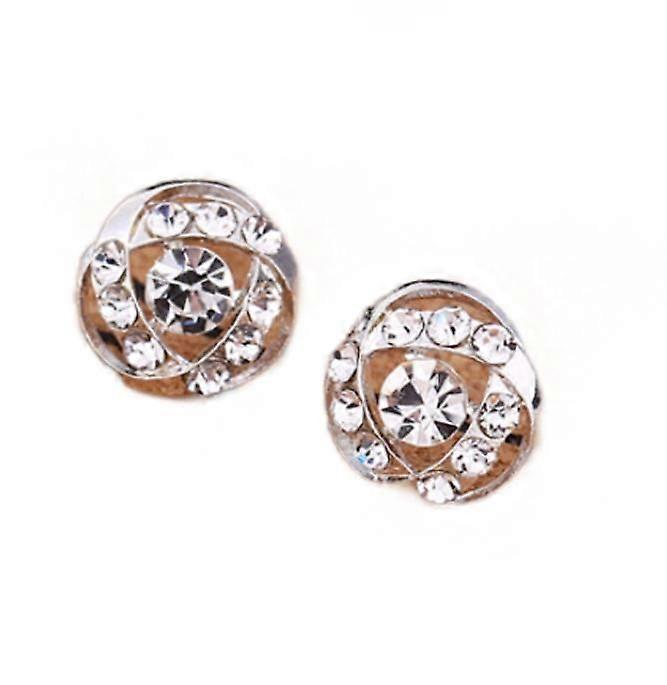 (Sammenflettet og omringet)Nye Flash Diamond Stud øredobber