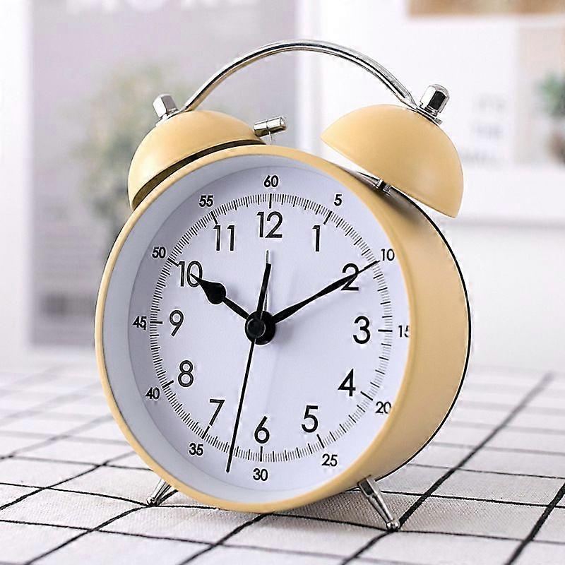 Analog Alarm Clock, 4 Inch Round Alarm Clock Non Ticking, Super Silent Alarm Clock, Simple Stylish Design for Desk/Bedroom