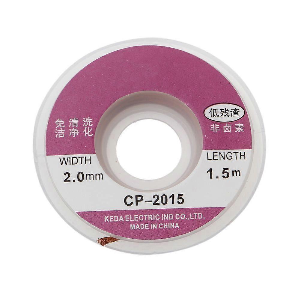 5ft 2.0mm Desoldering Braid Solder Remover Copper Wick Spool Wire Cable 1.5m