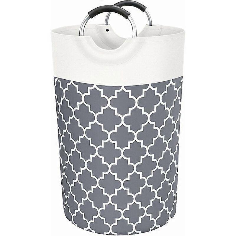 Laundry basket - gray lantern print (82L)