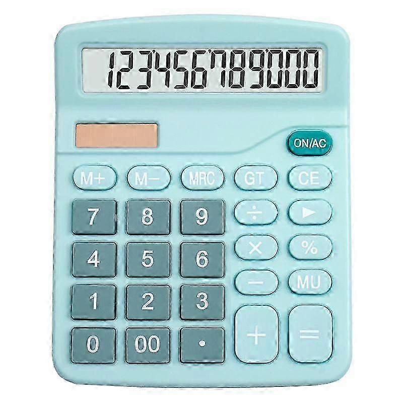 Office Desktop Calculator, 12 Digit Dual Power Calculator, Large LCD Screen, Suitable for Office, Home and School (Blue)