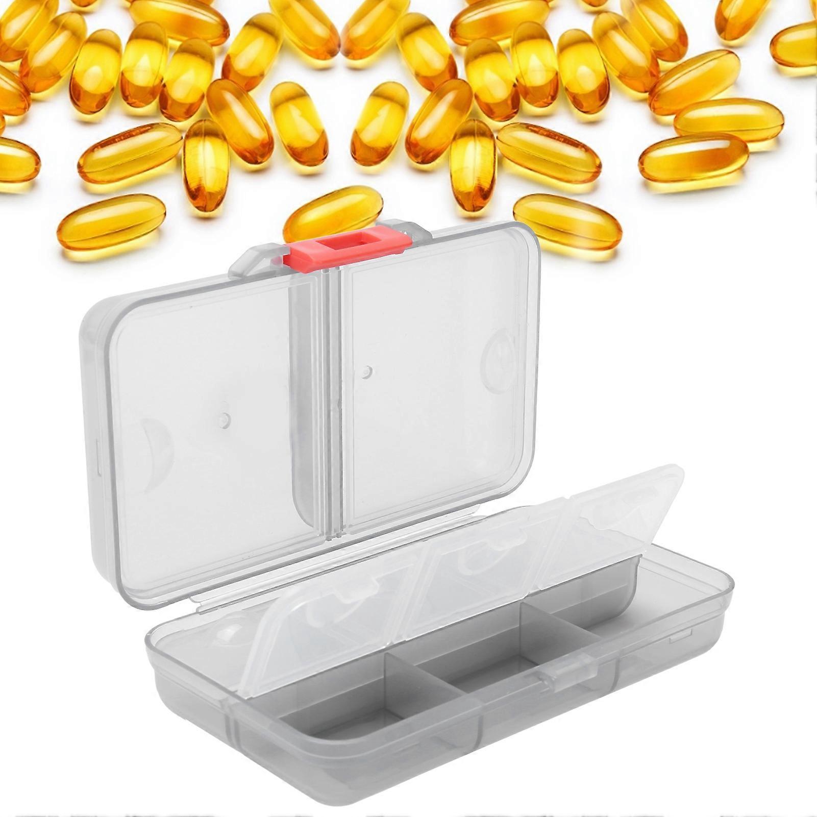 Pill Organizer Medicine Storage Case Container 8 Compartts W/Sealing Cover