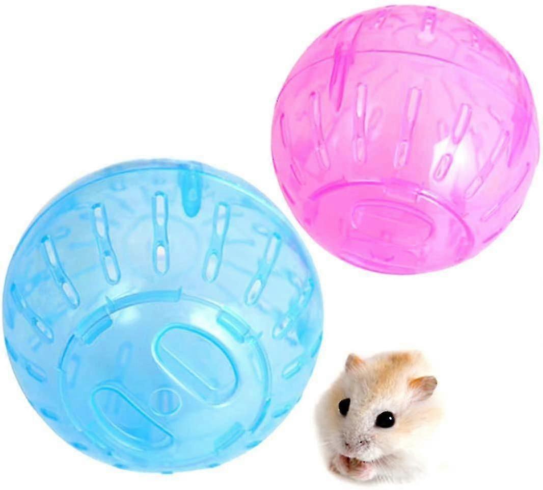 Hamster Ball, 2pcs Hamster Exercise Wheel Mini Jogging Running Ball Plastic Pet