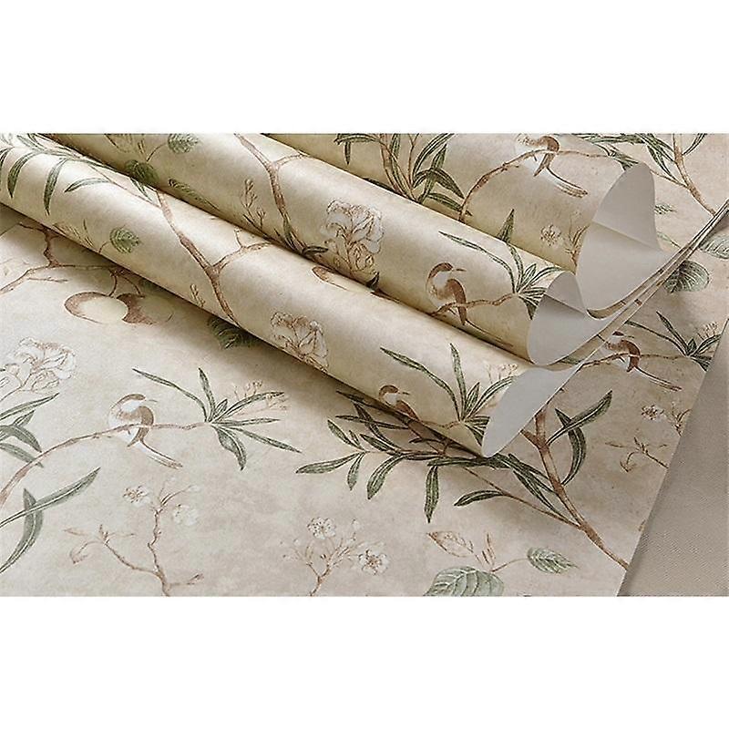 rustik tapet rustik retro nostalgi vardagsrum sovrum blommor och fåglar tv bakgrunds tapet