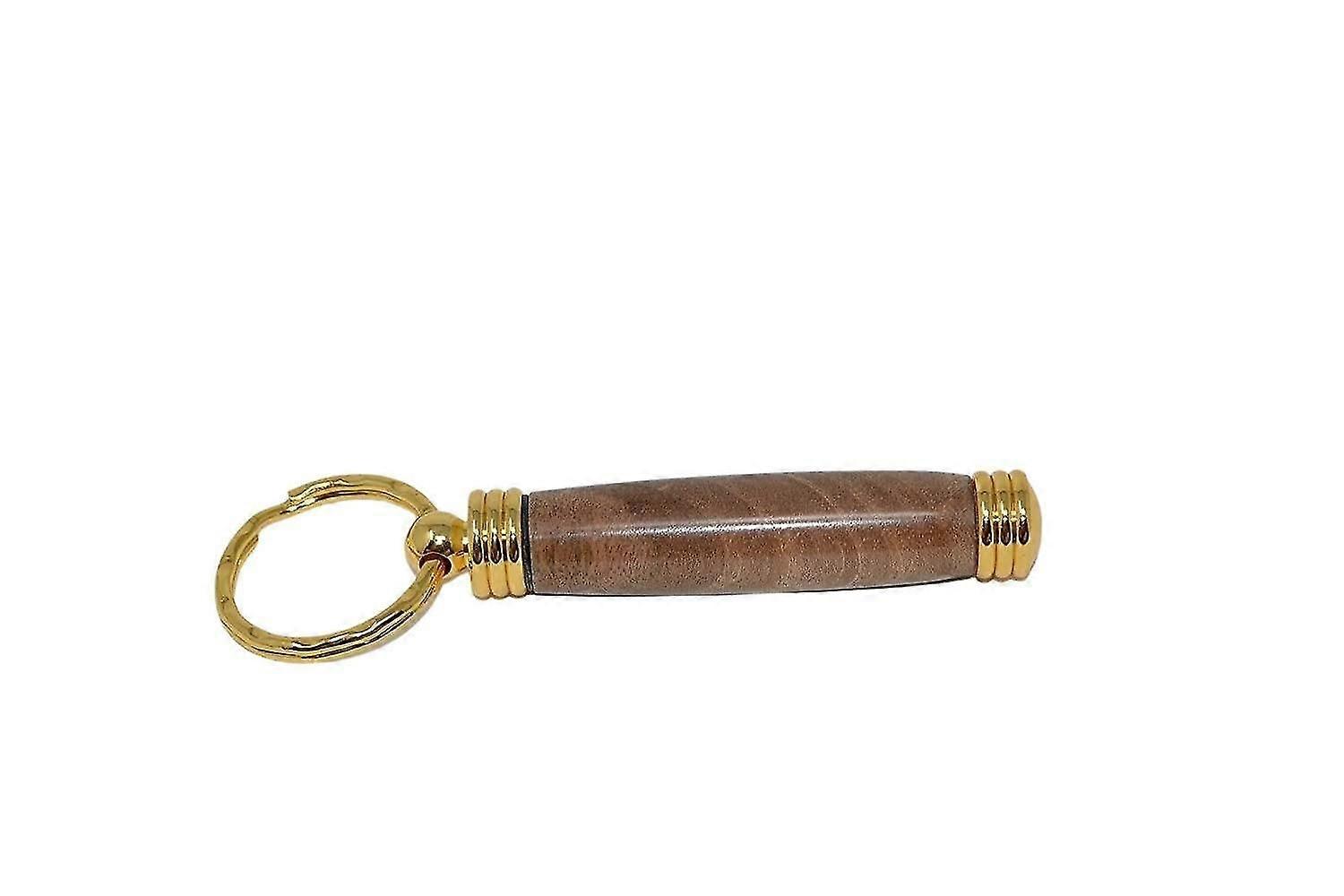 Wooden keychain with secret compartment made of walnut
