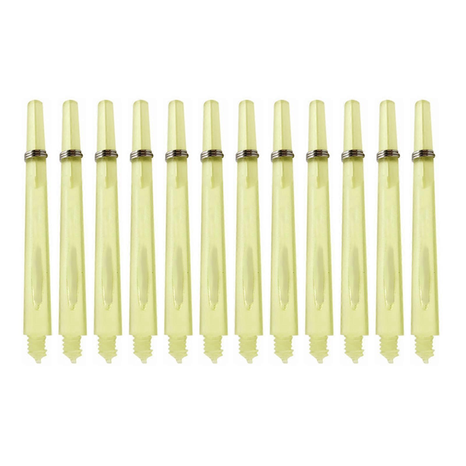 12Pcs Freccette in plastica Alberi Freccette trasparenti stelo con anelli in acciaio inossidabile 2BA 4,5 mm filettatura a vite freccette alberi facilmente utilizzabile giallo