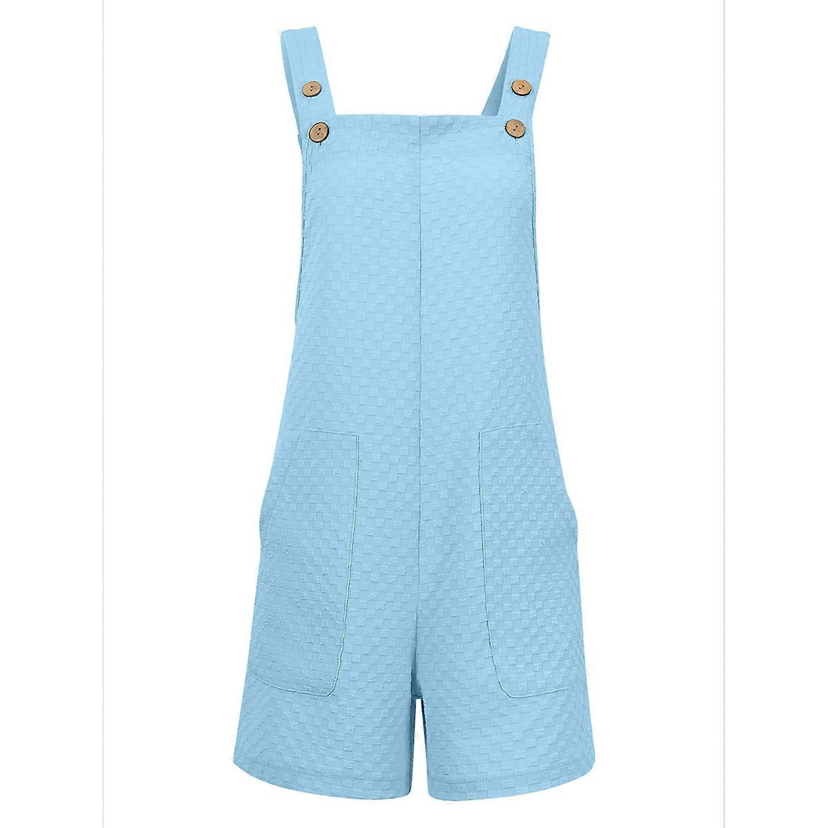 Summer Casual Short Jumpsuit Blue XL