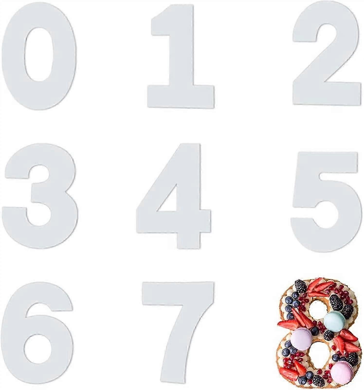 Moule à gâteau acrylique numérique, modèle numéro gâteau, 0-8 nombre moule à gâteau, numéro gâteau, fabrication de gâteau pour les anniversaires, disponible en 12 pouces