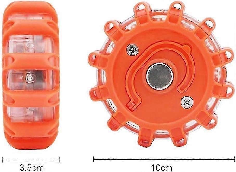 Multifunction Emergency Lighting Flashing Beacon 15 LED Road Flare Safety Orange