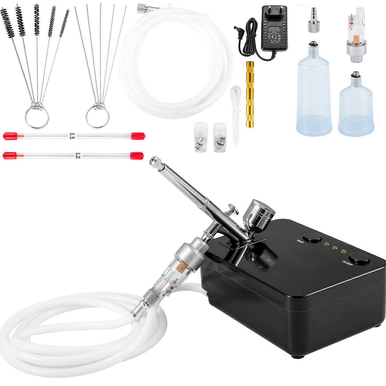 Airbrush Kit, Portable Airbrush Sett med kompressor med Multi-purpose Dual-action Gravity Feed Airbrushes, Dekorere Spray Model Craf
