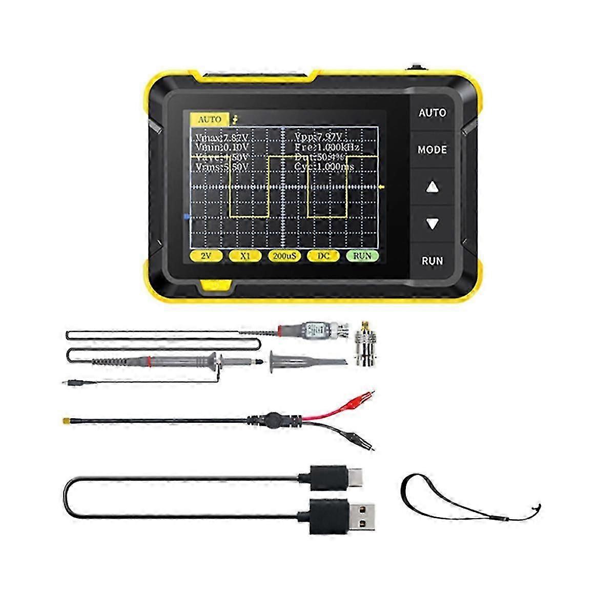 DSO152 Handheld Digital Oscilloscope 2.5MSa/S 200KHz Analog Bandwidth 2.8 Inch AUTO PWM Square Wav