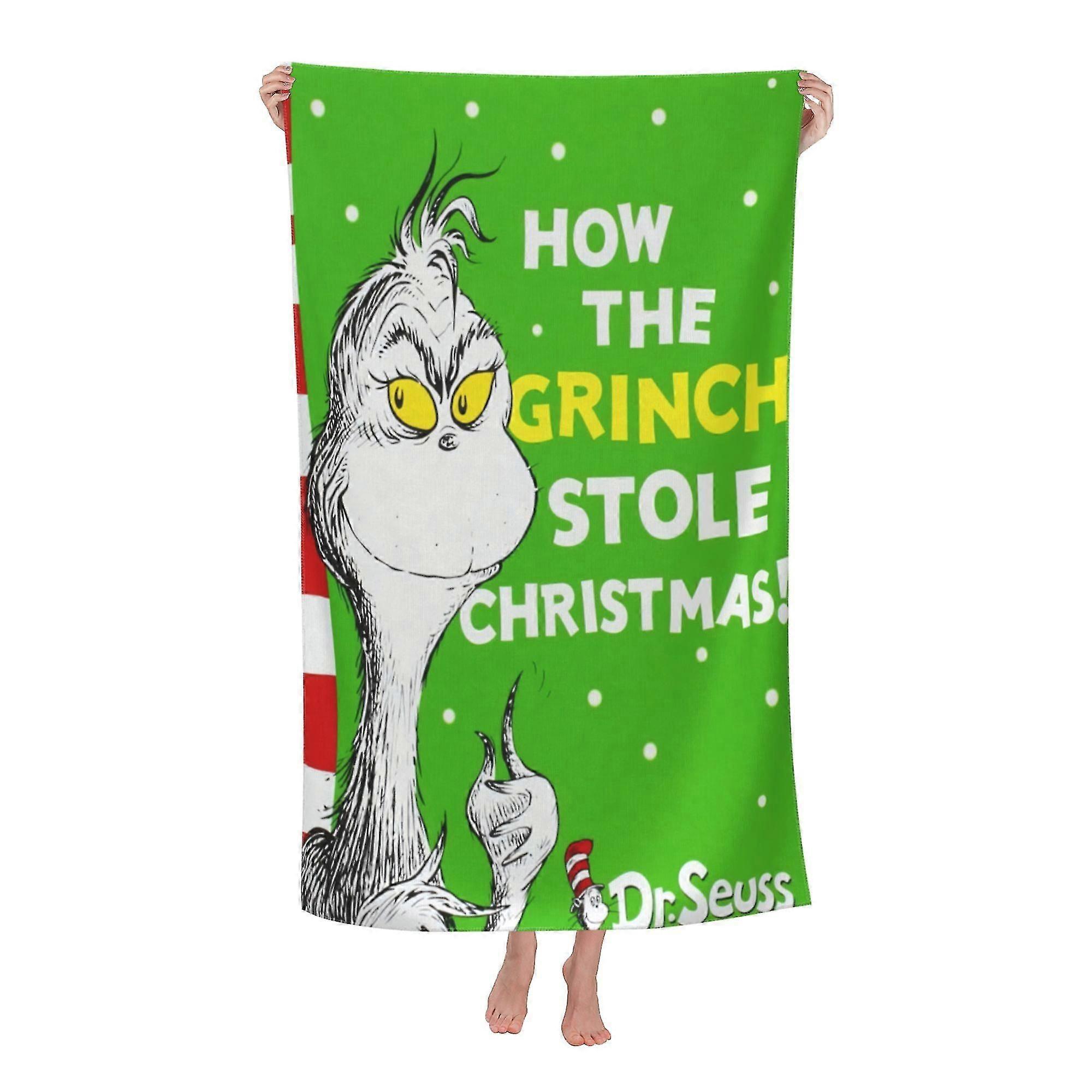 The Grinch Beach Towel, Large Microfiber Bath Towel #Ir95