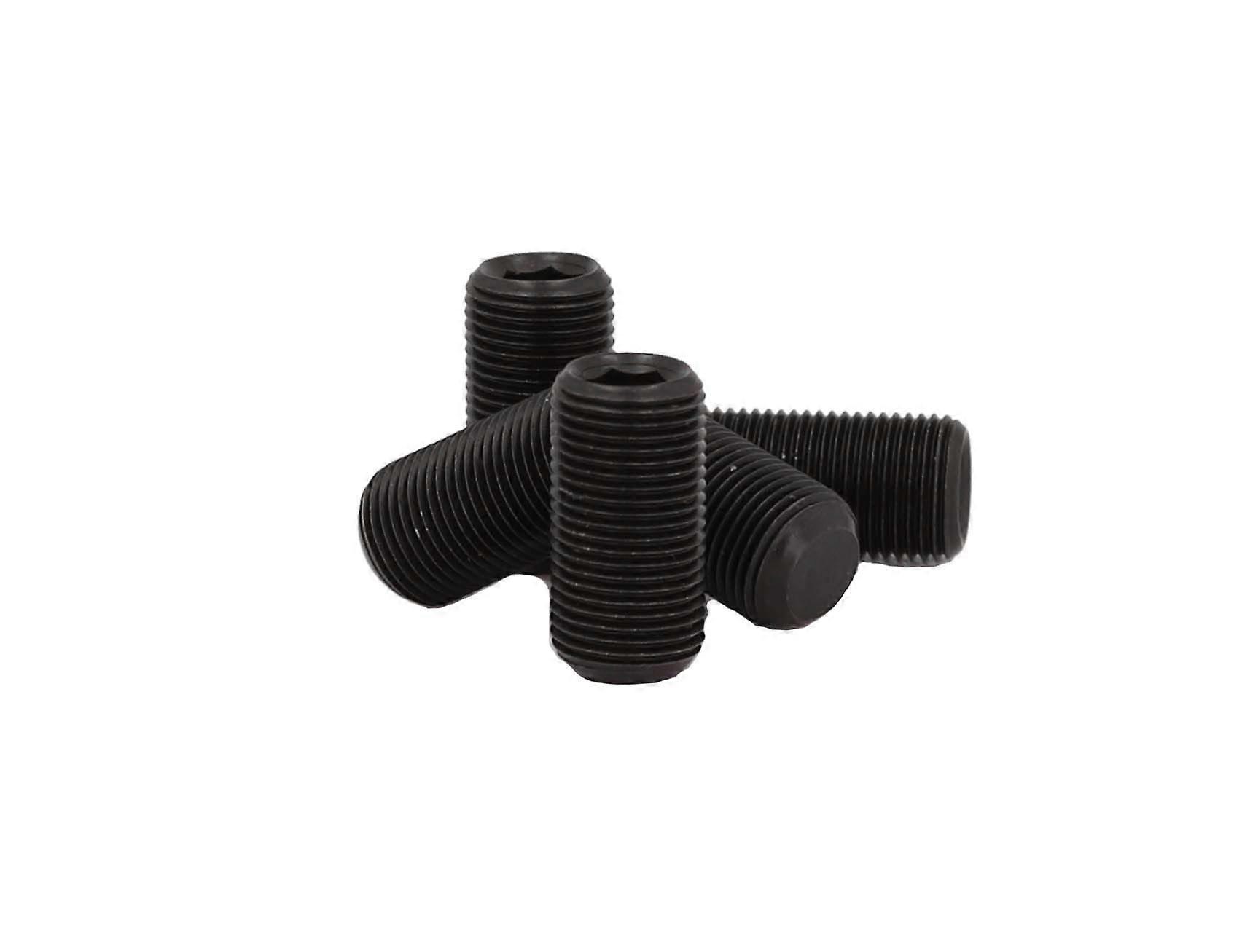 (8pcs) BelMetric M6X0.5X10 Fine Thread Flat Point Allen Drive Set Screw, DIN 913 / ISO 4026, Hardened Steel, Black SS6X0.5X10FLAT-8