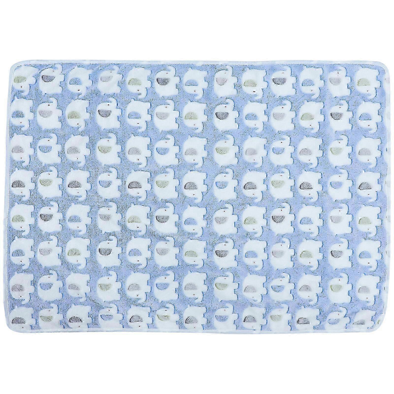 Elephant Pattern Dog Blanket Soft Puppy Blanket Warm Sleeping Pad Small Animal Warm Pad