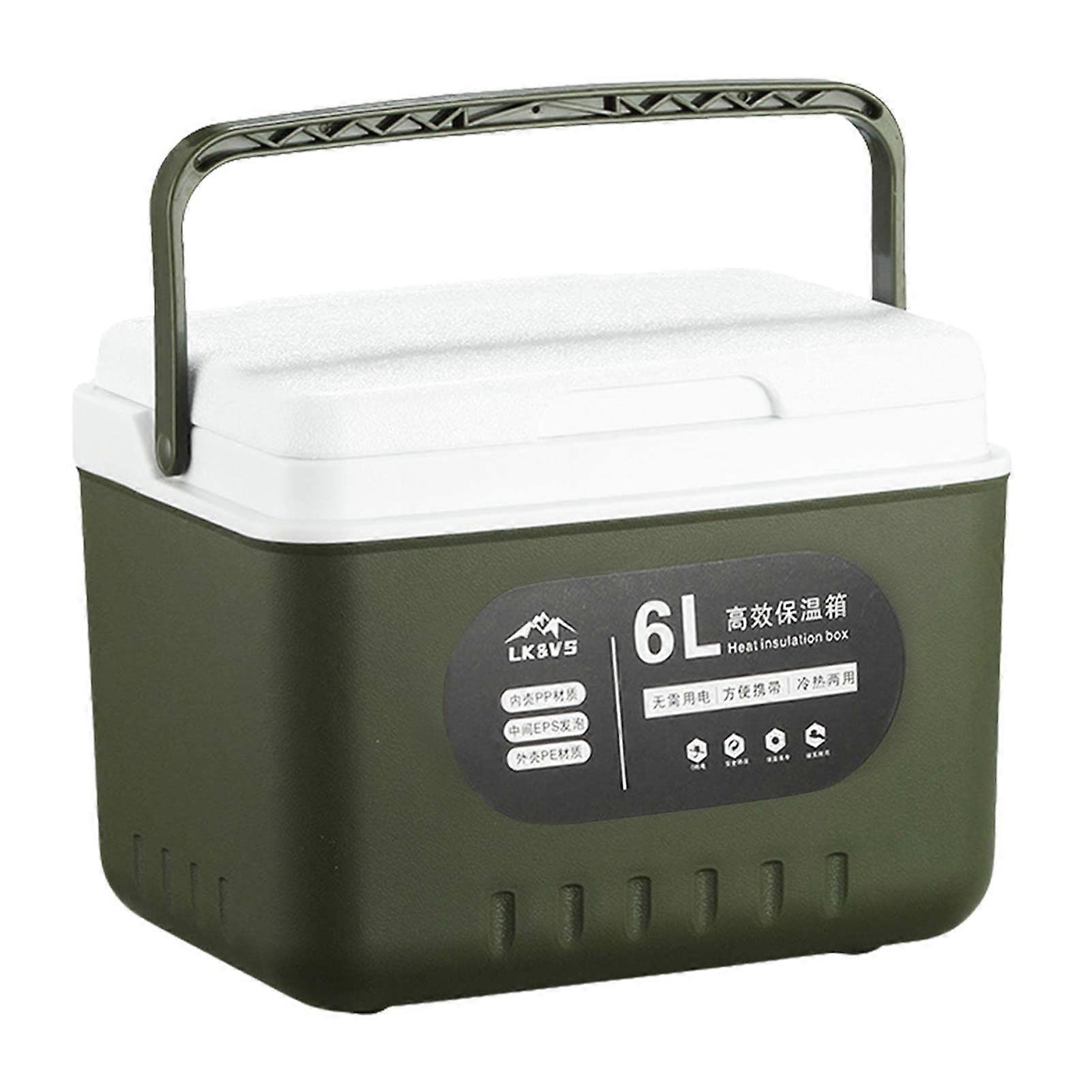 Compact Ice Coolers | 6 QT Portable High-Capacity Molded Lunch Box Cooler for Camping, Fishing, BBQs & Outdoor Activities