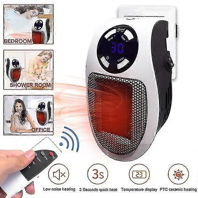 Portable Electric Heater 500w UK//Australia Plug Timer + Remote Control Digital Display_Featured Gift