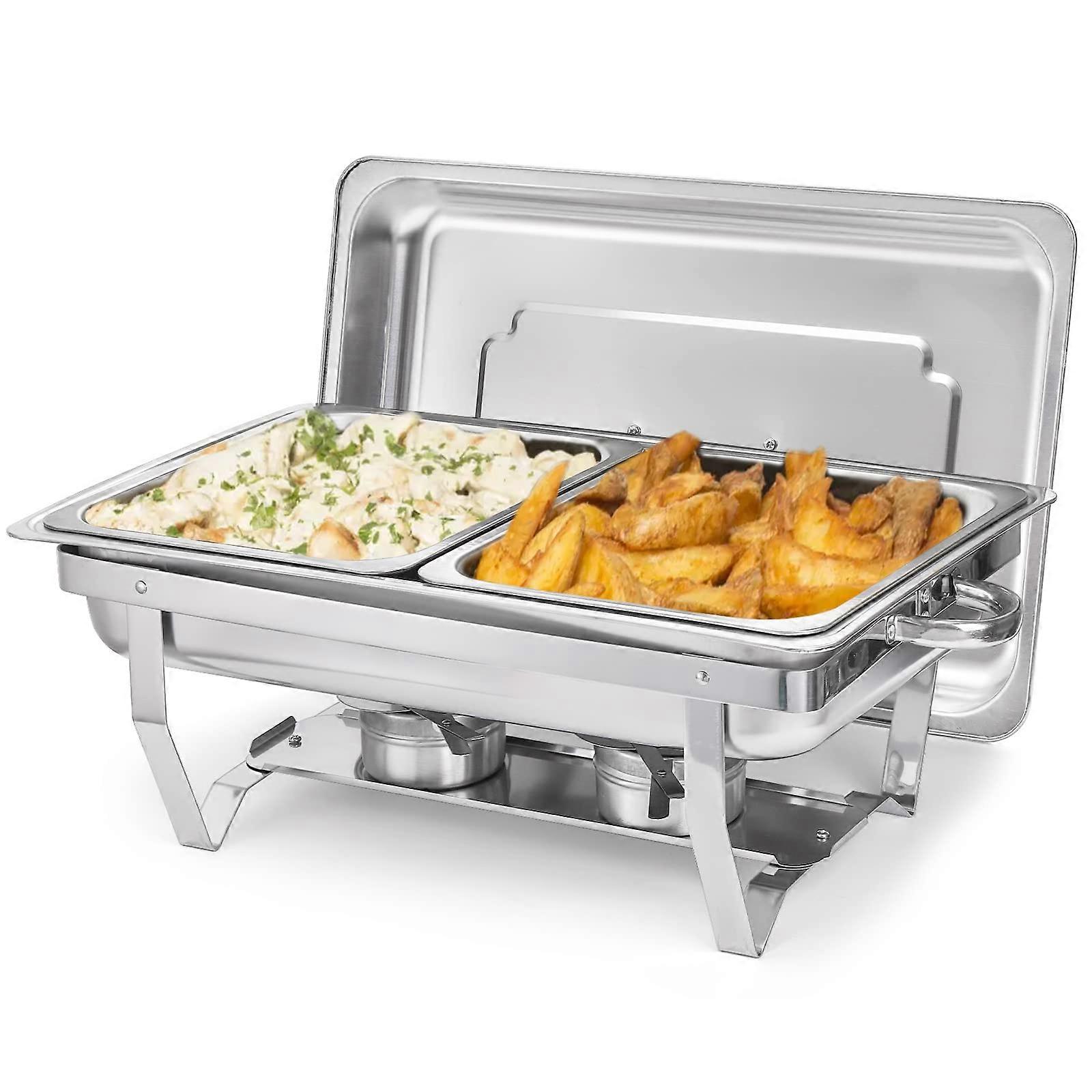 Chafing Dish Buffet Set, 8 Quart Stainless Steel Catering Serve Chafer, Restaurant Food Warmer
