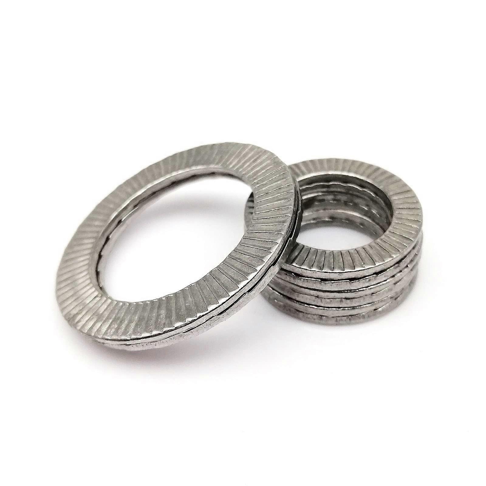 Wmaoshuang-Flat Washers M3 M4 M5 M6 M8 - M36 304 A2 Stainless Steel Double Deck Self-Locking