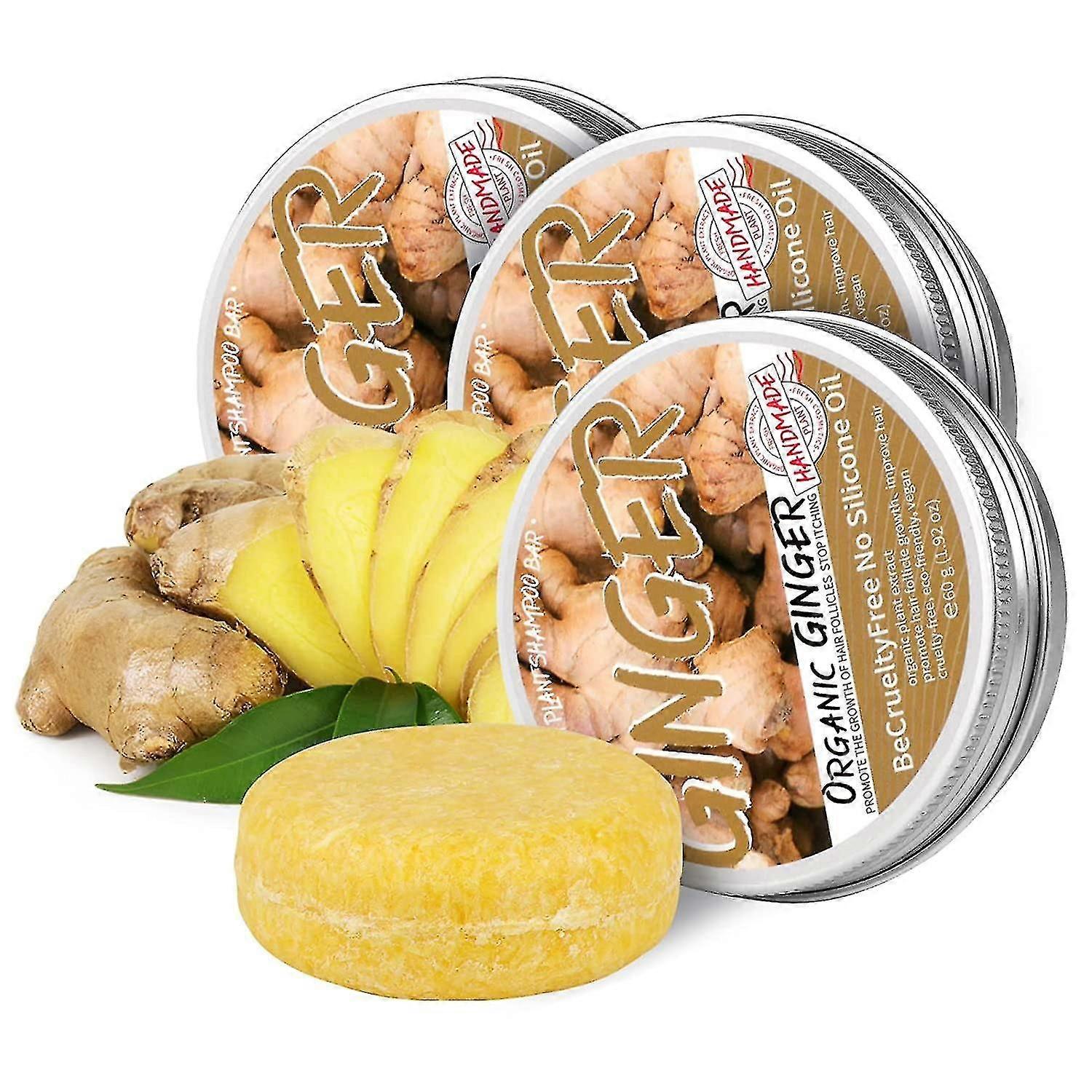 ジンジャーヘア再生シャンプーバー、アンチ脱毛ジンジャーシャンプーソープ、天然有機ジンジャーシャンプーバー、促進