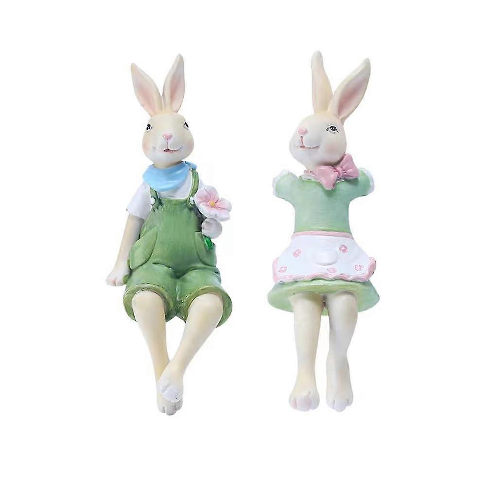 Decorative Garden Rabbit Couple Statues Outdoor Rabbit Statues Pair Rabbit Figurines For Home And Garden
