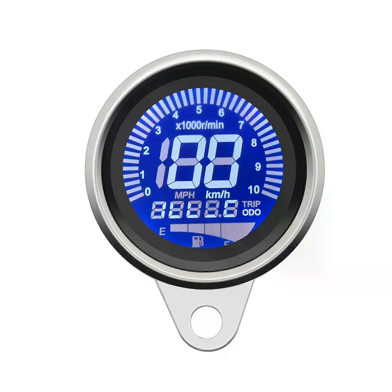 con Retro LCD Odometer Universal Motorcycle Digital Speedometer LED LCD Tachometer Indicator Scooter ATV Meter Fuel Meter