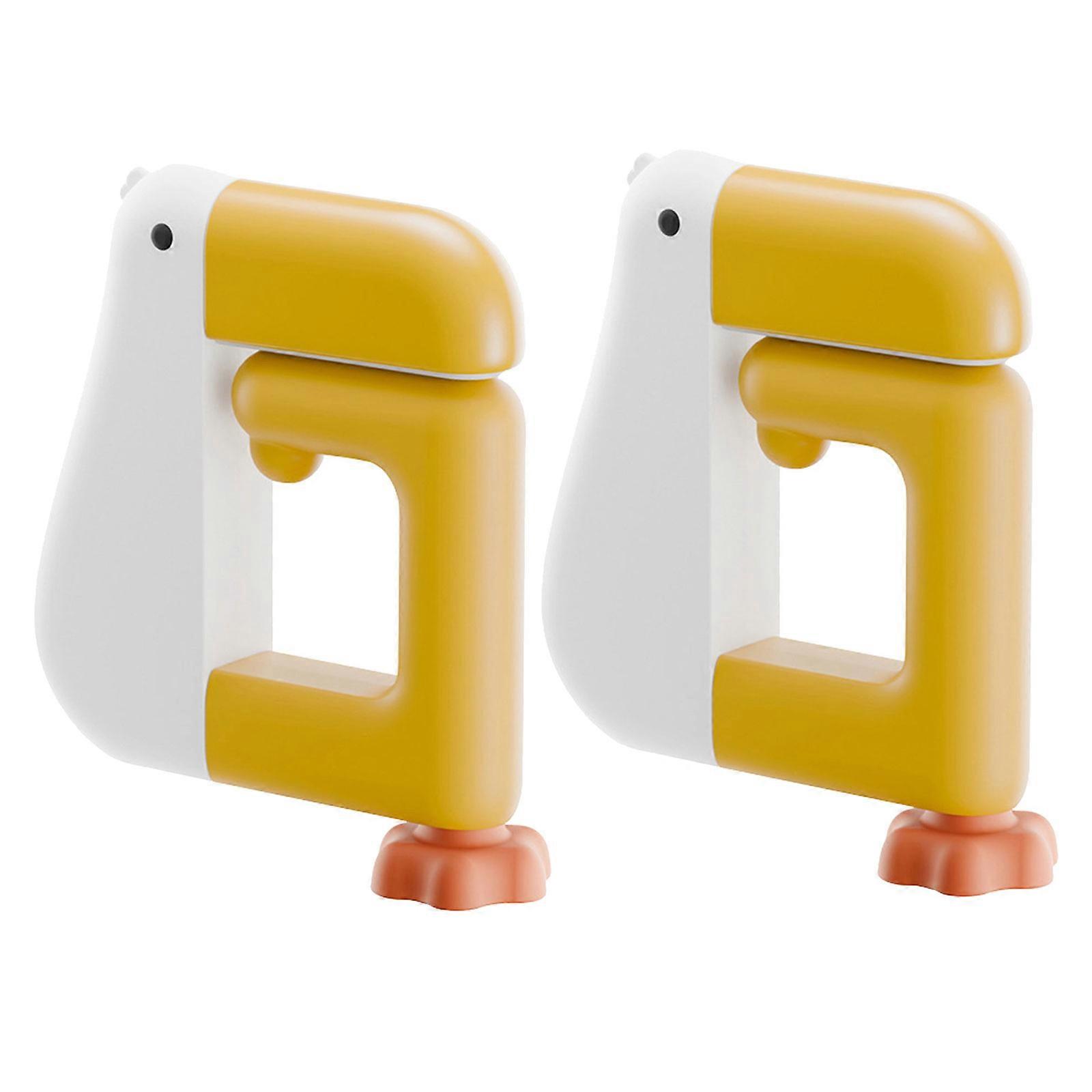 Pack of 2 Under Table Bag Hanger for Backpacks Keys Umbrellas Thinking Duck Shaped Portable Desk Hook White