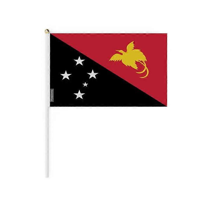 Set of Mini Flags – Papua New Guinea – 14 x 21 cm – Handheld – Polyester - 50 pieces