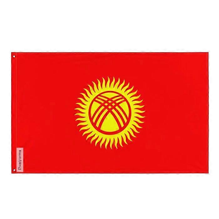 Flag of Kyrgyzstan – 60 x 90 cm – Polyester – Iron eyelets – Durable