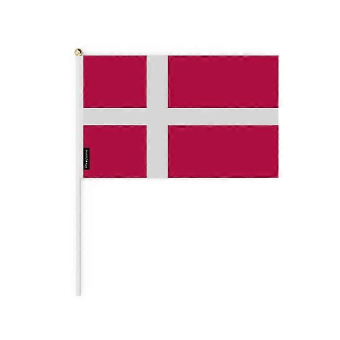 Set of Mini Flags – Denmark – 14 x 21 cm – Handheld – Polyester - 100 pieces