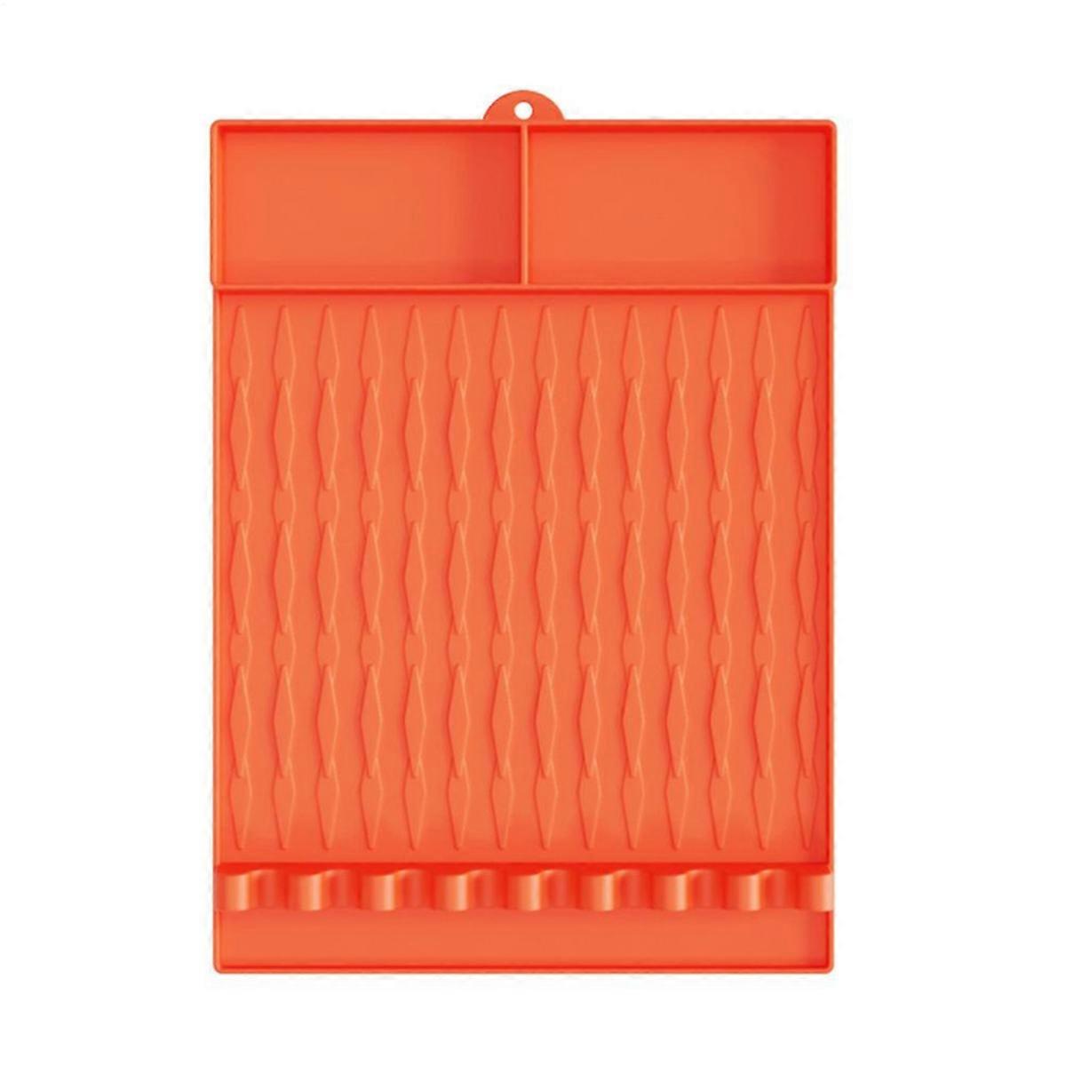 Grill Tools Mat Silicone Heat- Spatula Mat with Drip Pad Reusable Utensil Holder for Outside Grilli