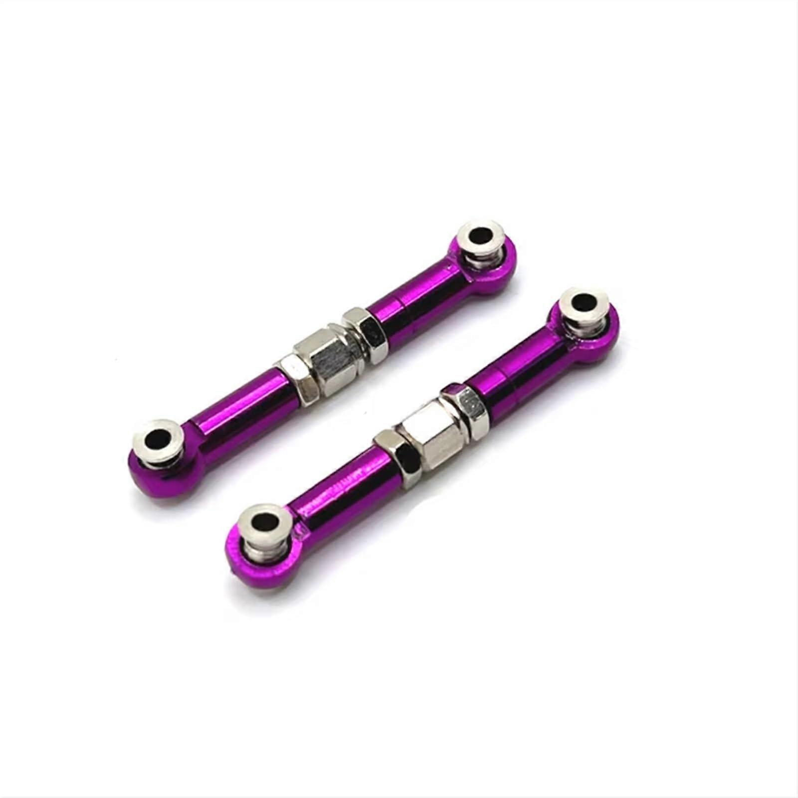 Compatible with MJX H6 16207 16208 16209 16210 RC Car Parts Metal Upgrading and Modification Steering Rod RC Tie Link Rods(Purple)