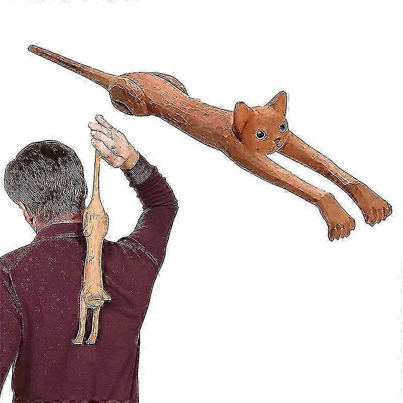 猫型バックスクラッチャーハンドヘルド木製バックマッサージマニュアルバックスクラッチャー-C