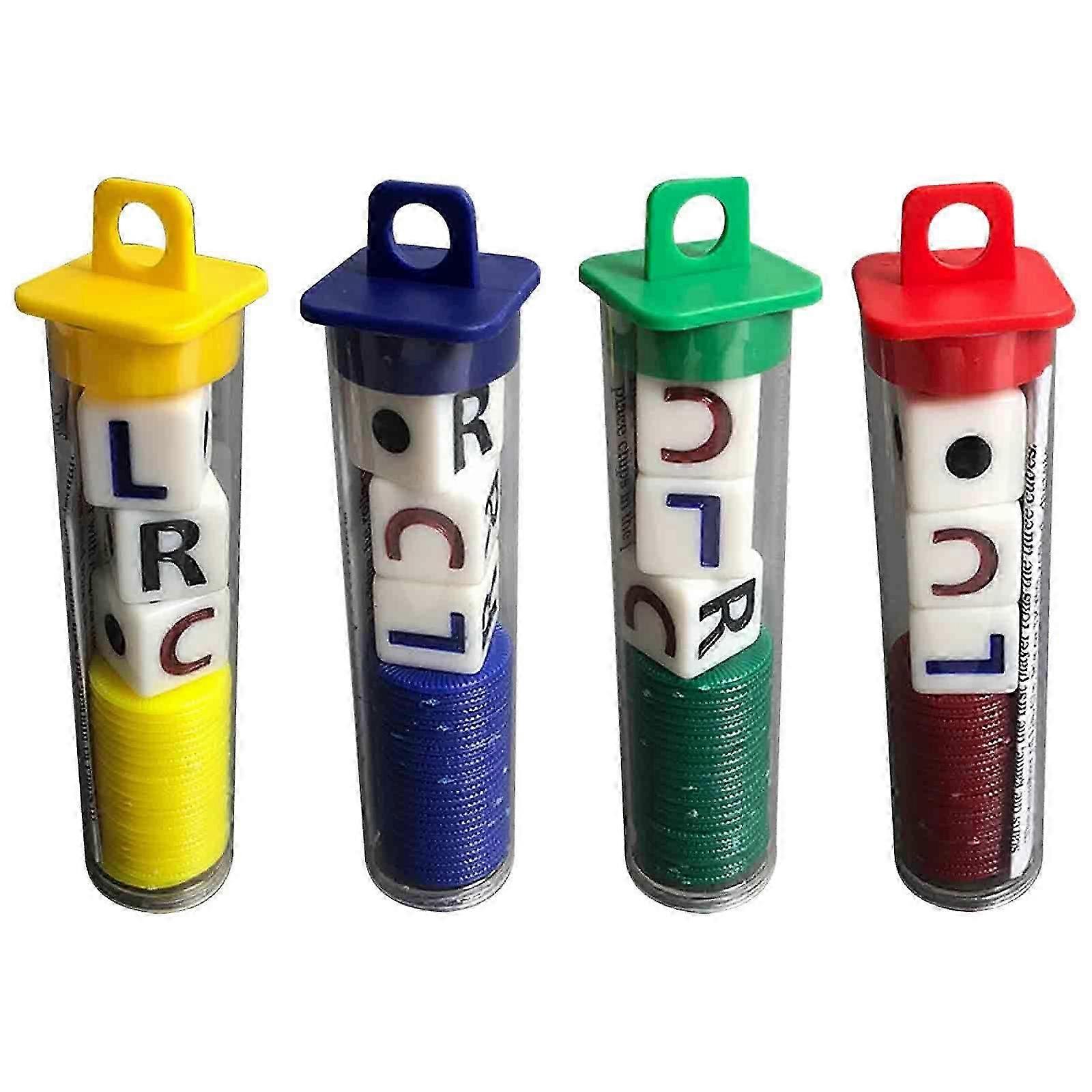 New LCR Dice Game Set with Left Center and Right Cases featuring Chips and Dice Board Game Toys