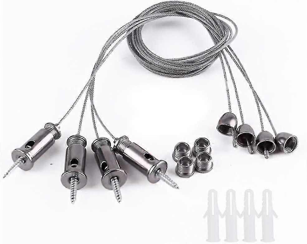10pcs Stainless Steel Wire Rope Hook, Stainless Steel Rope Hanging Wire Kit Stainless Steel Suspension Loop Nylon Coated Stainless Steel Wire Rope 1.5