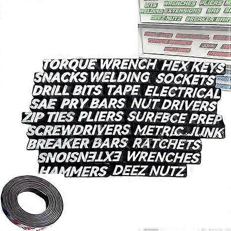 Toolbox Drawer Tags, 3D Magnetic Tool Box Organizer Labels,23PCS Reusable Toolbox Organization Stickers, Easy to Quick Identifying Tool Box Drawers