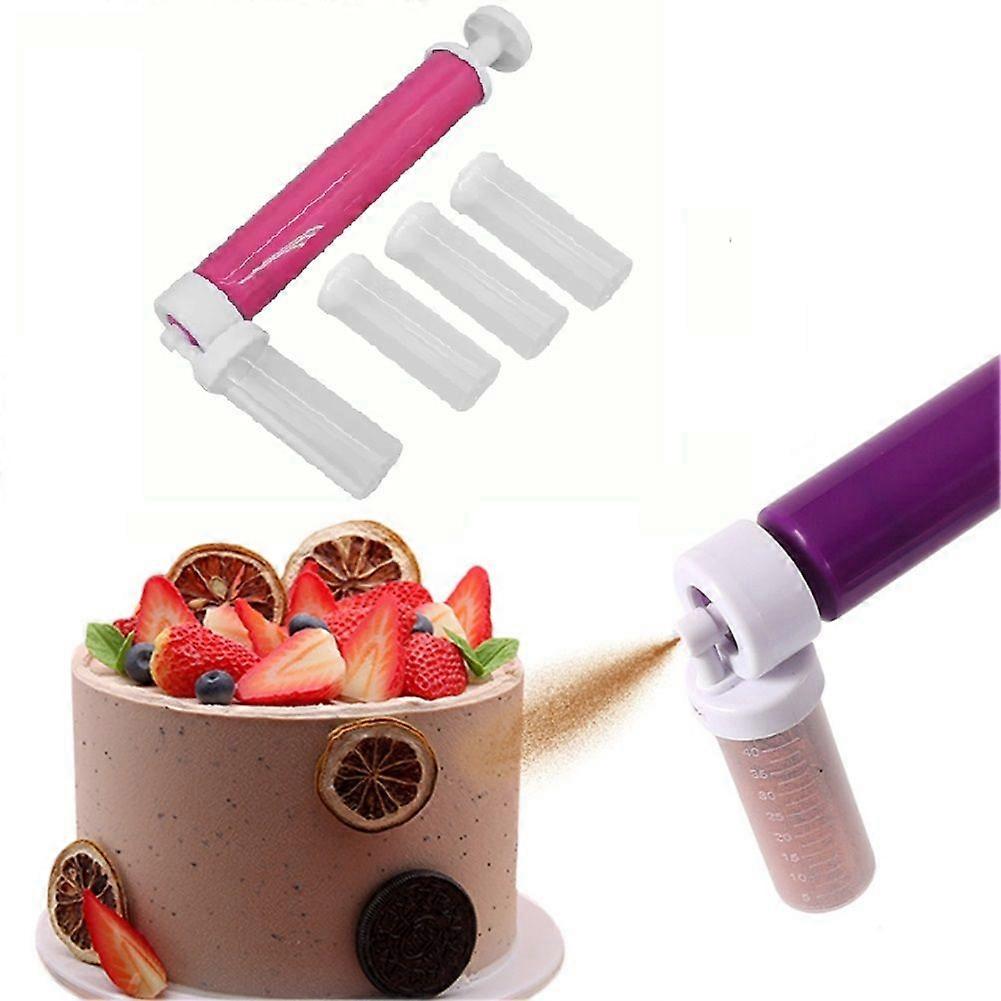 Manual Airbrush for Decorating Cakes Easy to Use DIY Baking Tools with 4pcs Cake Spray Tubes for Home Kitchen